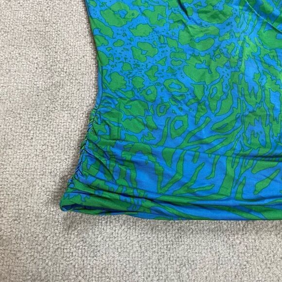 Hale Bob Women’s Small Green Blue Floral Swimwear Top Bathing Suit NWOT - Picture 3 of 5